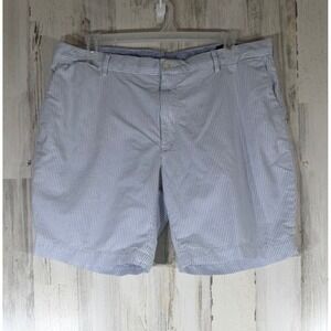 Polo Ralph Lauren Mens 40 Blue White Stripe Classic Fit 9 Inch Shorts Cotton